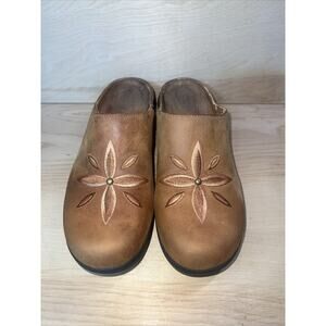 Ariat Leather Low Heel Slip On Western Womens Clogs Mules Sz 8B